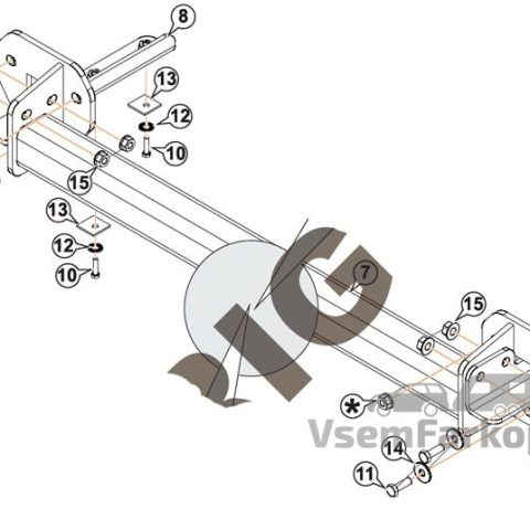 Фаркоп ARAGON E6005BA Subaru XV 2012 — фото 2