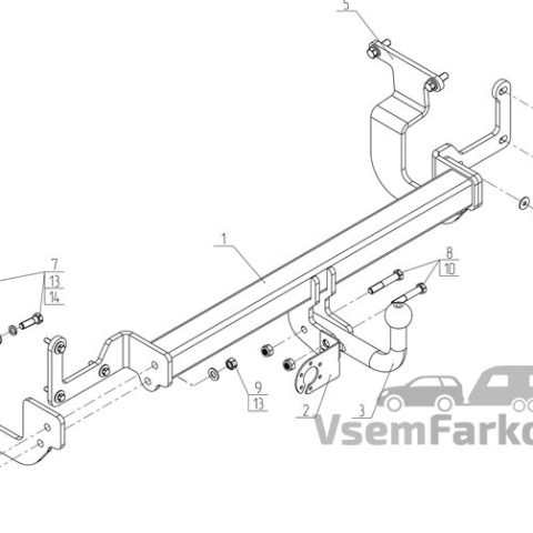 Фаркоп AvtoS CN02 Peugeot Expert 2016