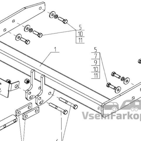 Фаркоп AvtoS VW36B Volkswagen Multivan T5 2003