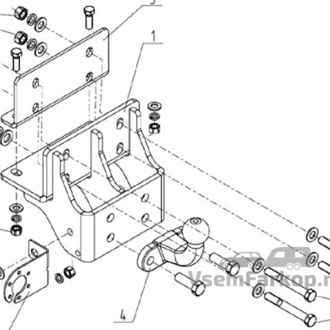 Фаркоп AvtoS TY44 Toyota Hilux 2006