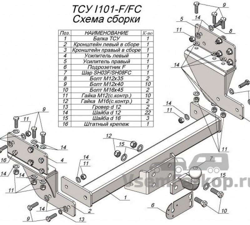 Фаркоп Лидер Плюс I101F IVECO Daily 2014