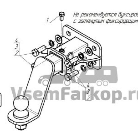 Фаркоп Motodor 93123E Haval H5 2024