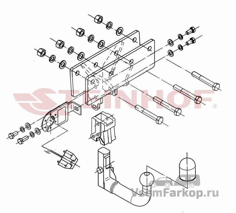 Фаркоп Steinhof J053 Jeep Commander 2006