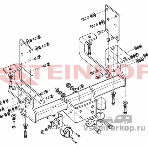Фаркоп Steinhof R065 Opel Movano B 2010, шар F, без выреза бампера, код товара 13987