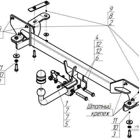 Фаркоп Motodor 97805A GAC GS4 Max 2024