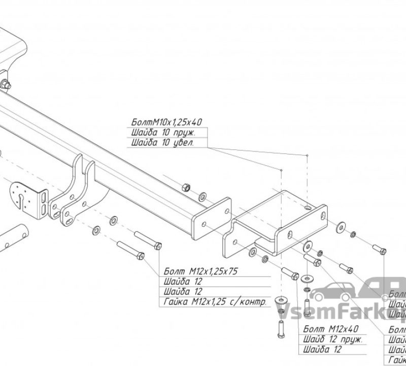 Фаркоп ORIS-BOSAL 4253A Hyundai IX35 2010
