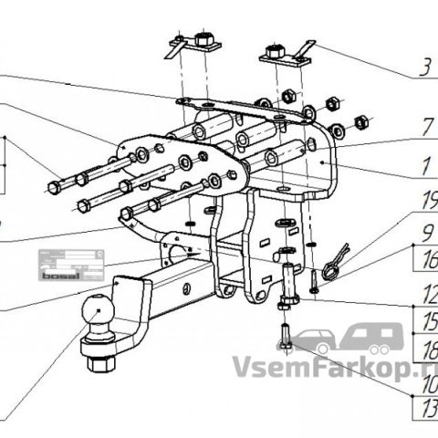 Фаркоп ORIS-BOSAL 3010E Lexus LХ 570 J200 2008
