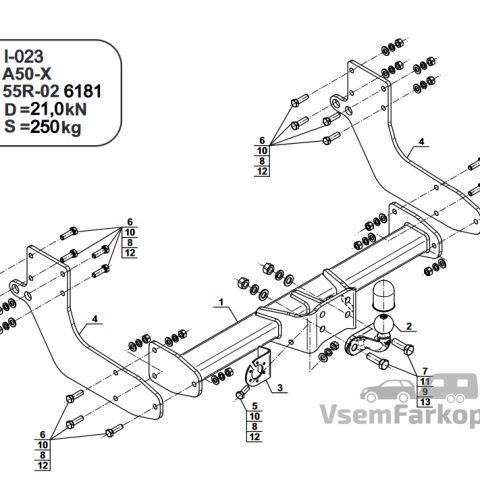 Фаркоп Steinhof I023 IVECO Daily 2014
