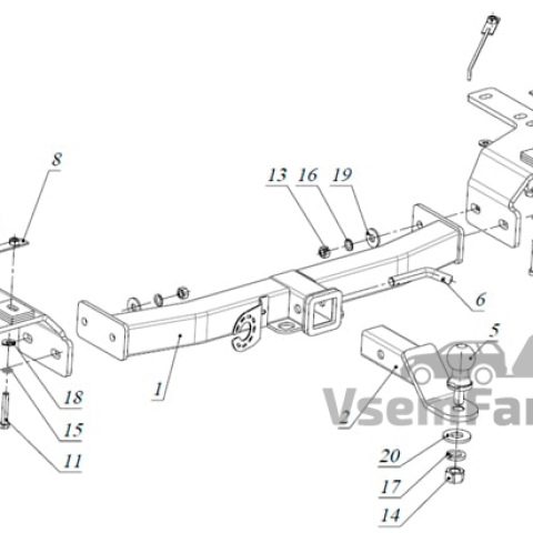 Фаркоп Бизон FA0859E Lexus LХ 570 J200 2008
