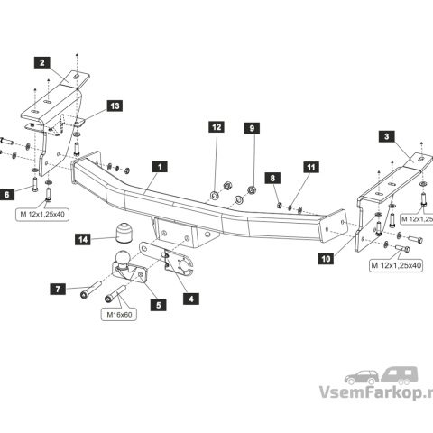 Фаркоп SHERIFF 389121 Nissan Patrol Y62 2010
