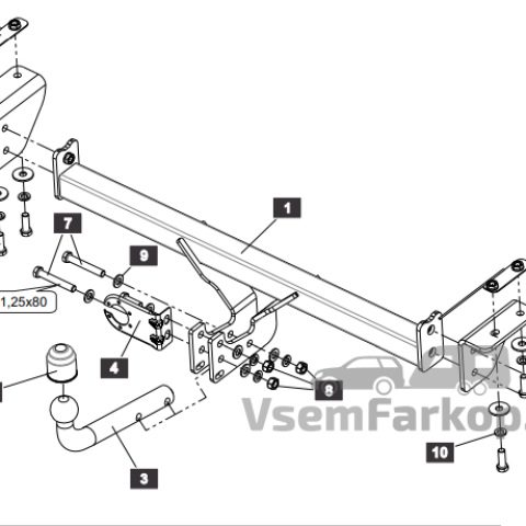Фаркоп SHERIFF 450112 Geely Coolray 2020