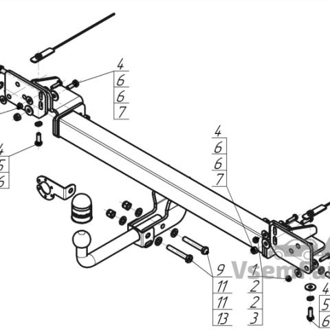 Фаркоп Motodor 97201A Changan CS75 2015
