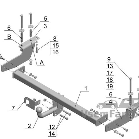 Фаркоп AvtoS GW09 Great Wall Hover M2 2013