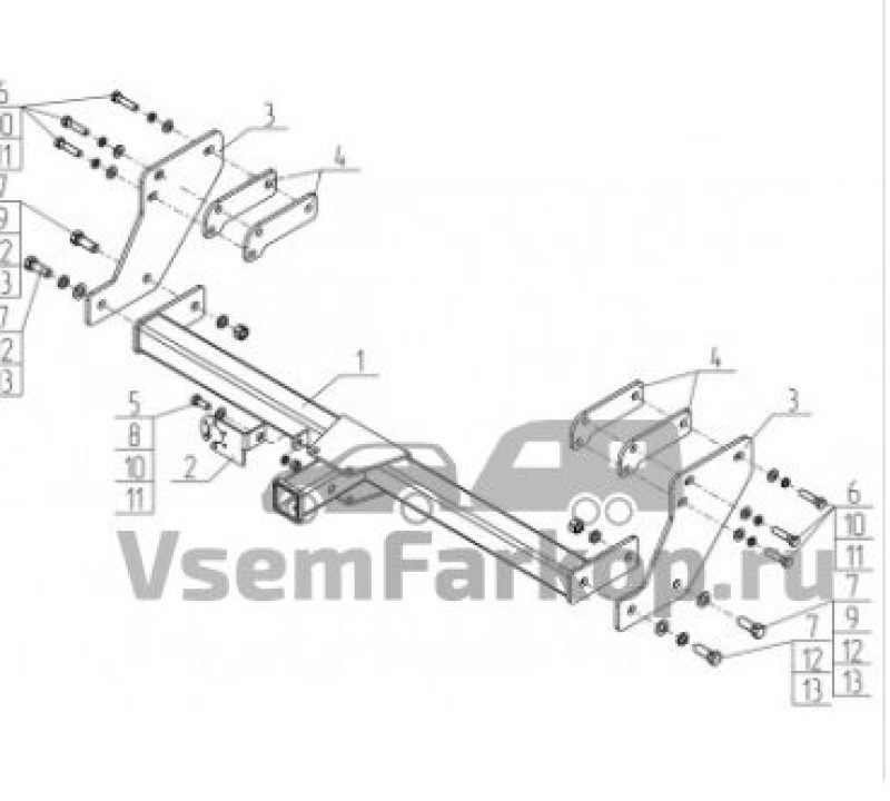 Фаркоп AvtoS GW13 Great Wall Wingle 7 2018