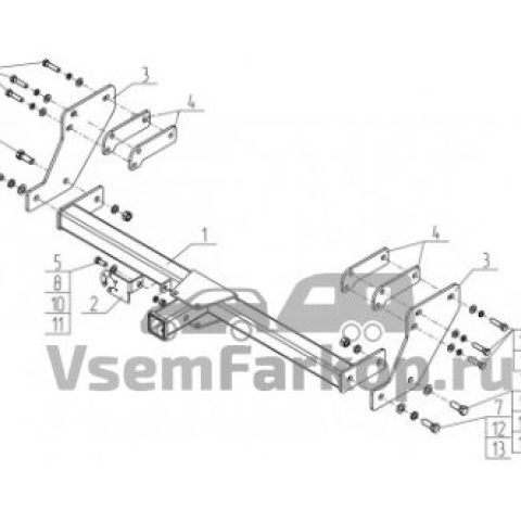Фаркоп AvtoS GW13 Great Wall Wingle 7 2018