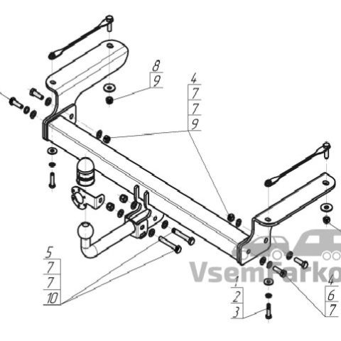 Фаркоп Motodor 93110A Haval F7/F7x 2019