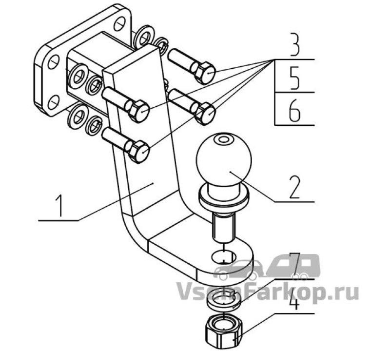Фаркоп AvtoS HV05 Haval H9 2015