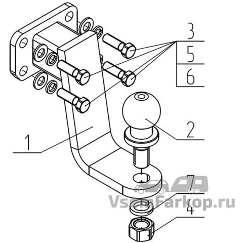 Фаркоп AvtoS HV05 Haval H9 2015