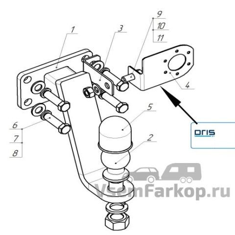 Фаркоп ORIS-BOSAL 9024E Haval H5 2024